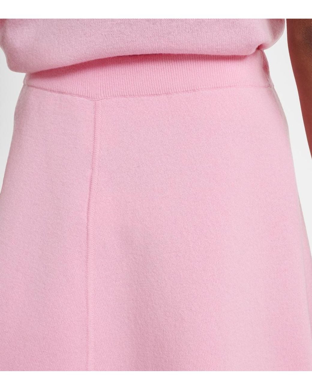 Jardin Des Orangers Pink Wool And Cashmere Miniskirt