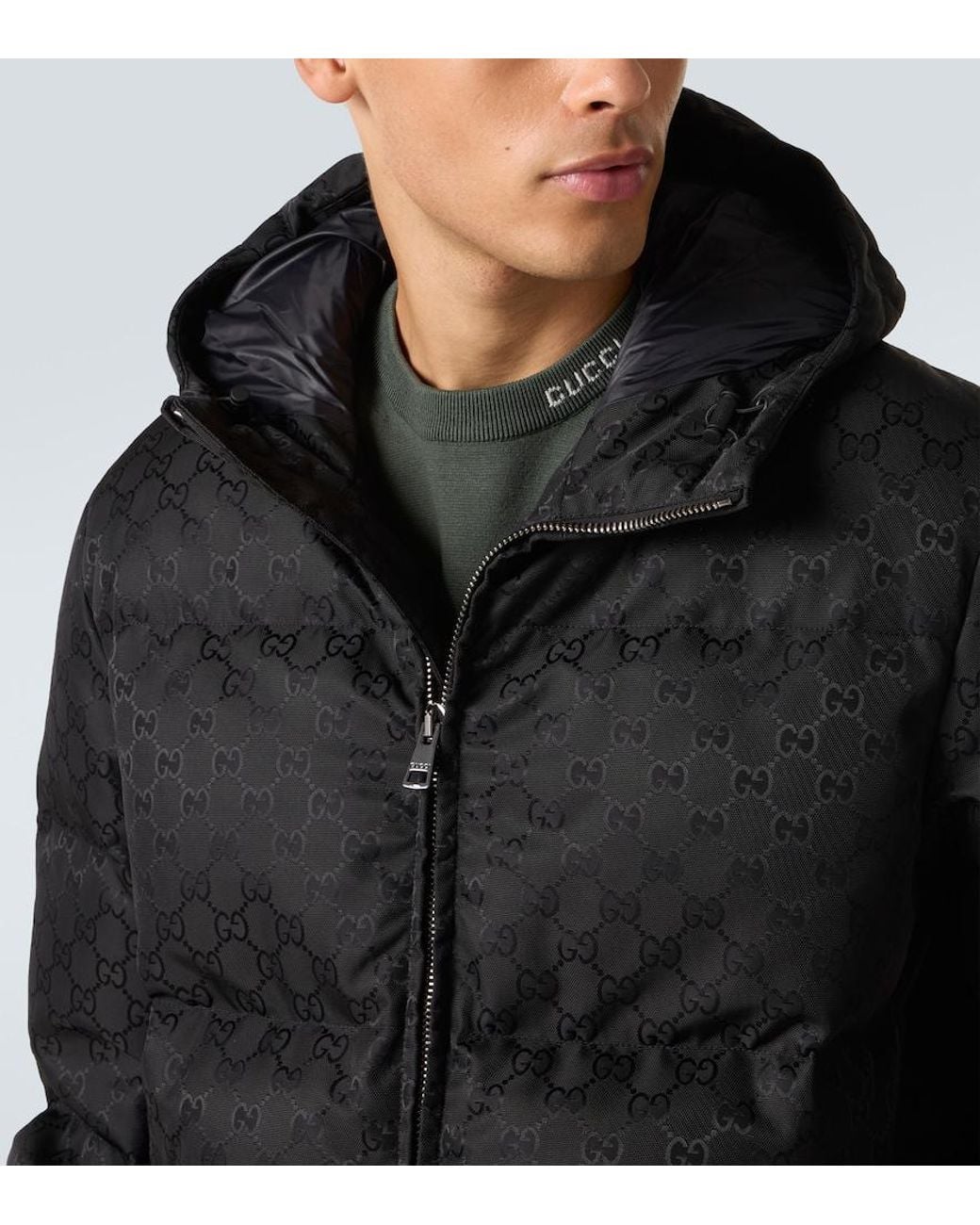Gucci Black Gg Down Jacket for men
