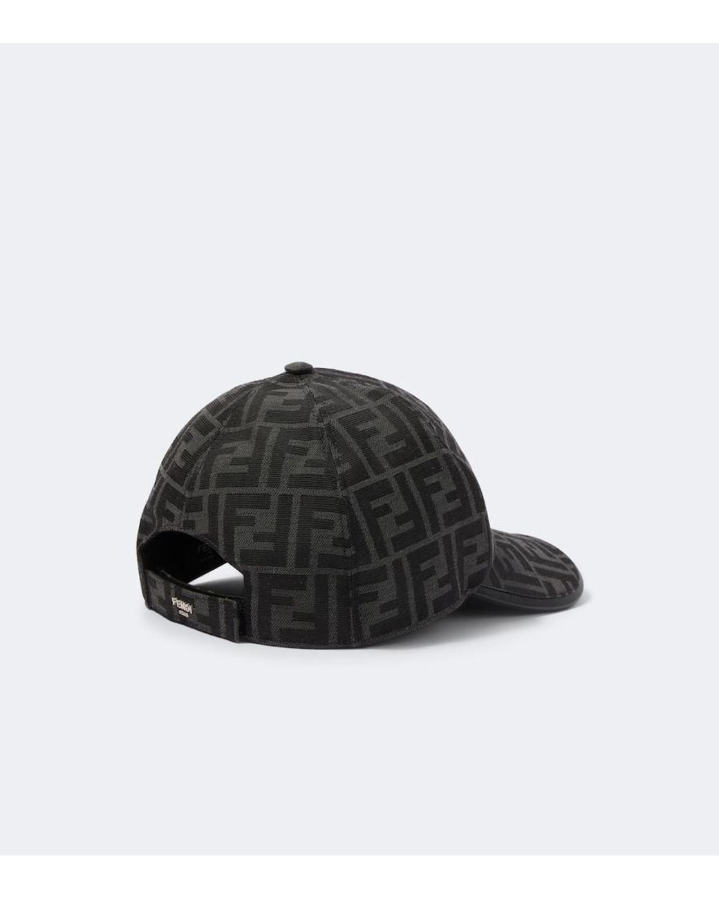 Fendi Black Ff Zucca Jacquard Baseball Cap for men