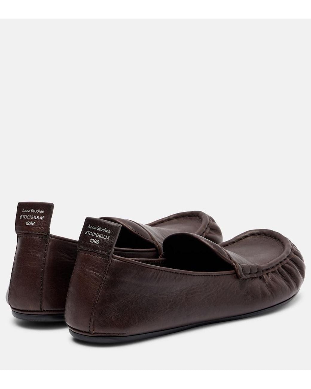 Acne Brown Leather Penny Loafers