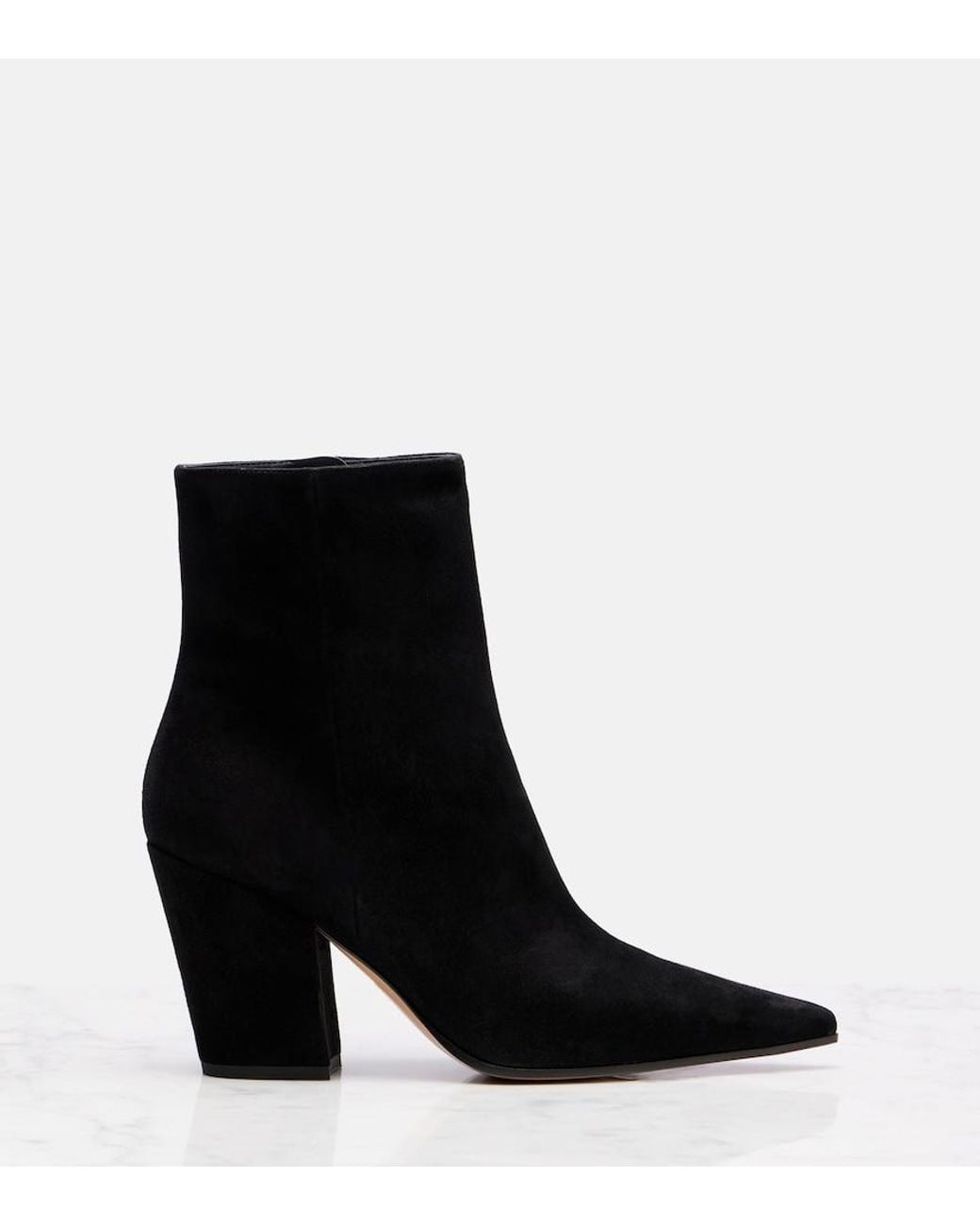 Gianvito Rossi Black Keinna 85 Suede Ankle Boots