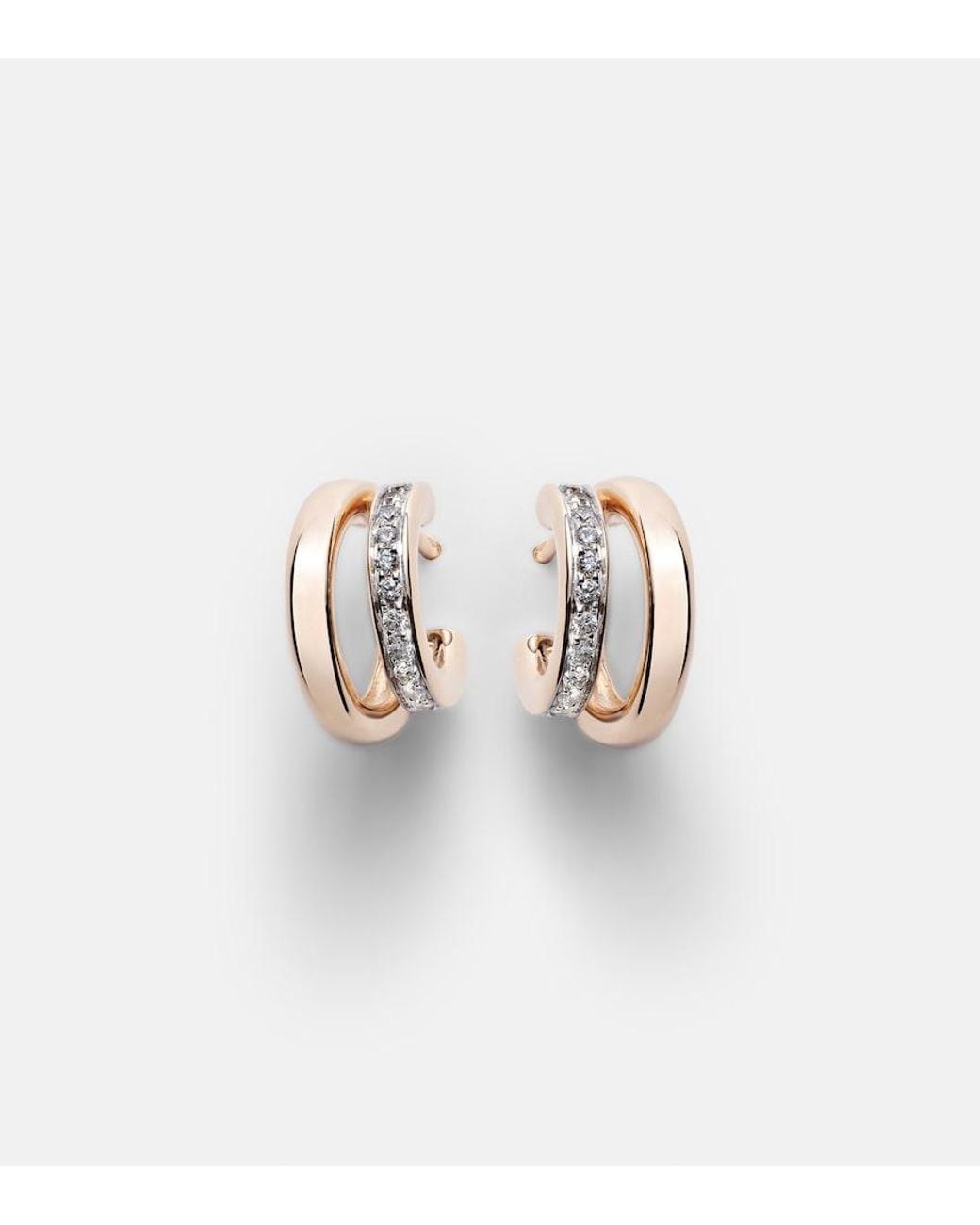 Pomellato White Together 18Kt Rose Earrings With Diamonds