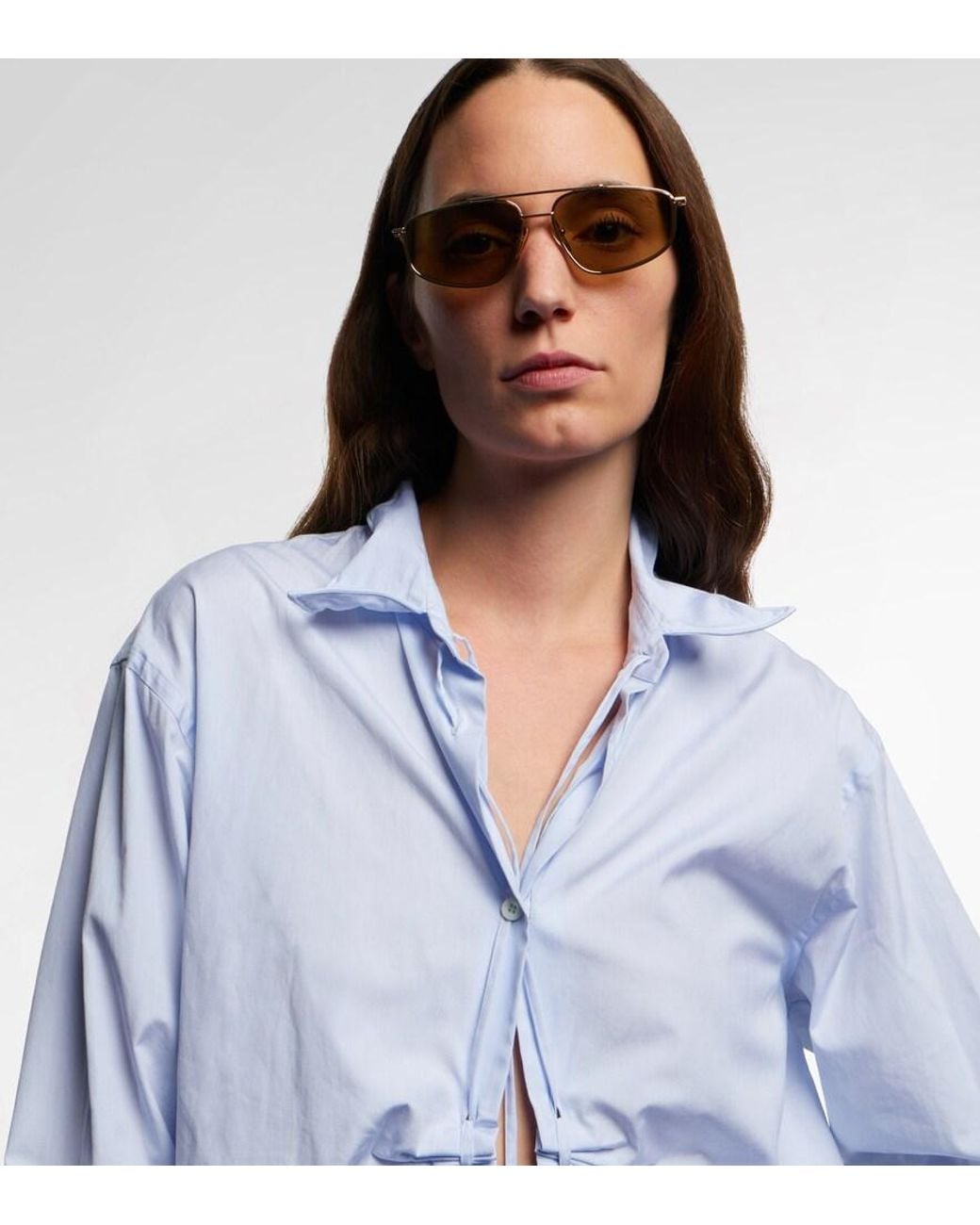 Prada Natural Logo Aviator Sunglasses