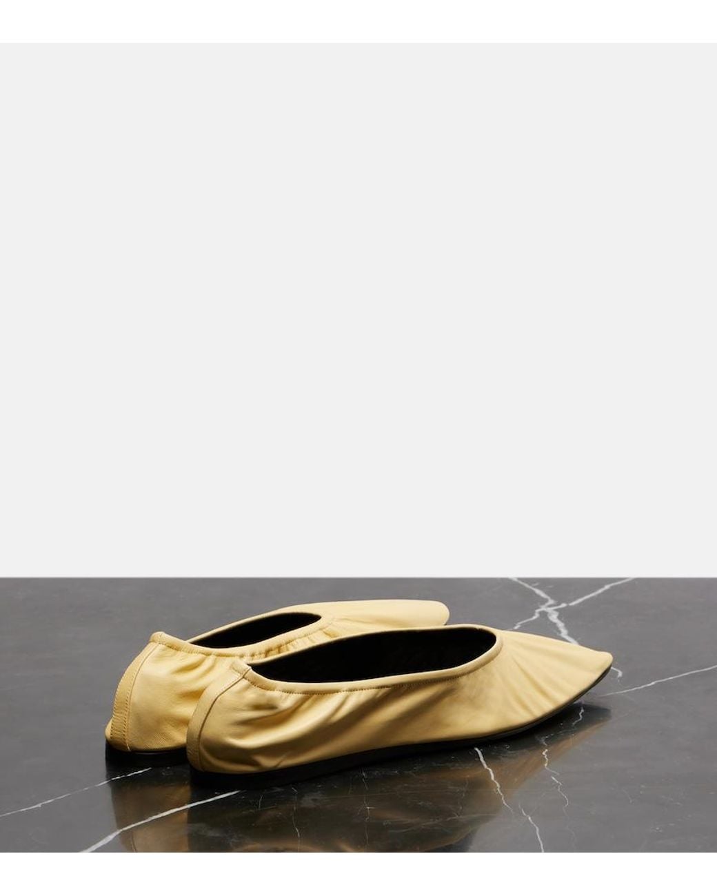 The Row Natural Liisa Leather Ballet Flats