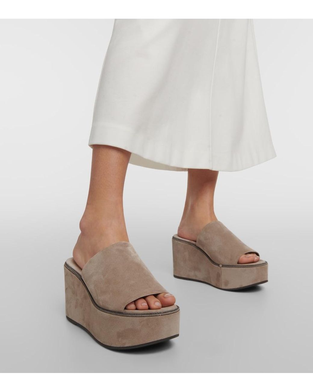 Brunello Cucinelli Gray Classic High Mule
