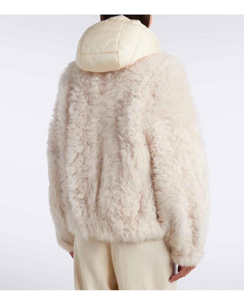 Bogner Natural Liz Hooded Shearling Ski Jacket
