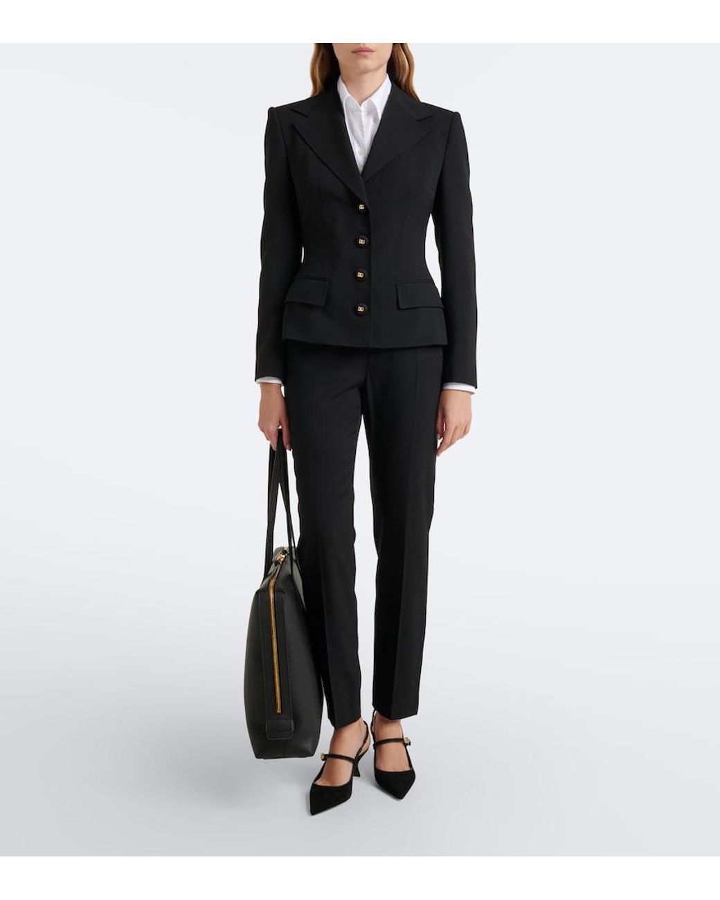 Dolce & Gabbana Black Vittoria Large Leather Tote Bag