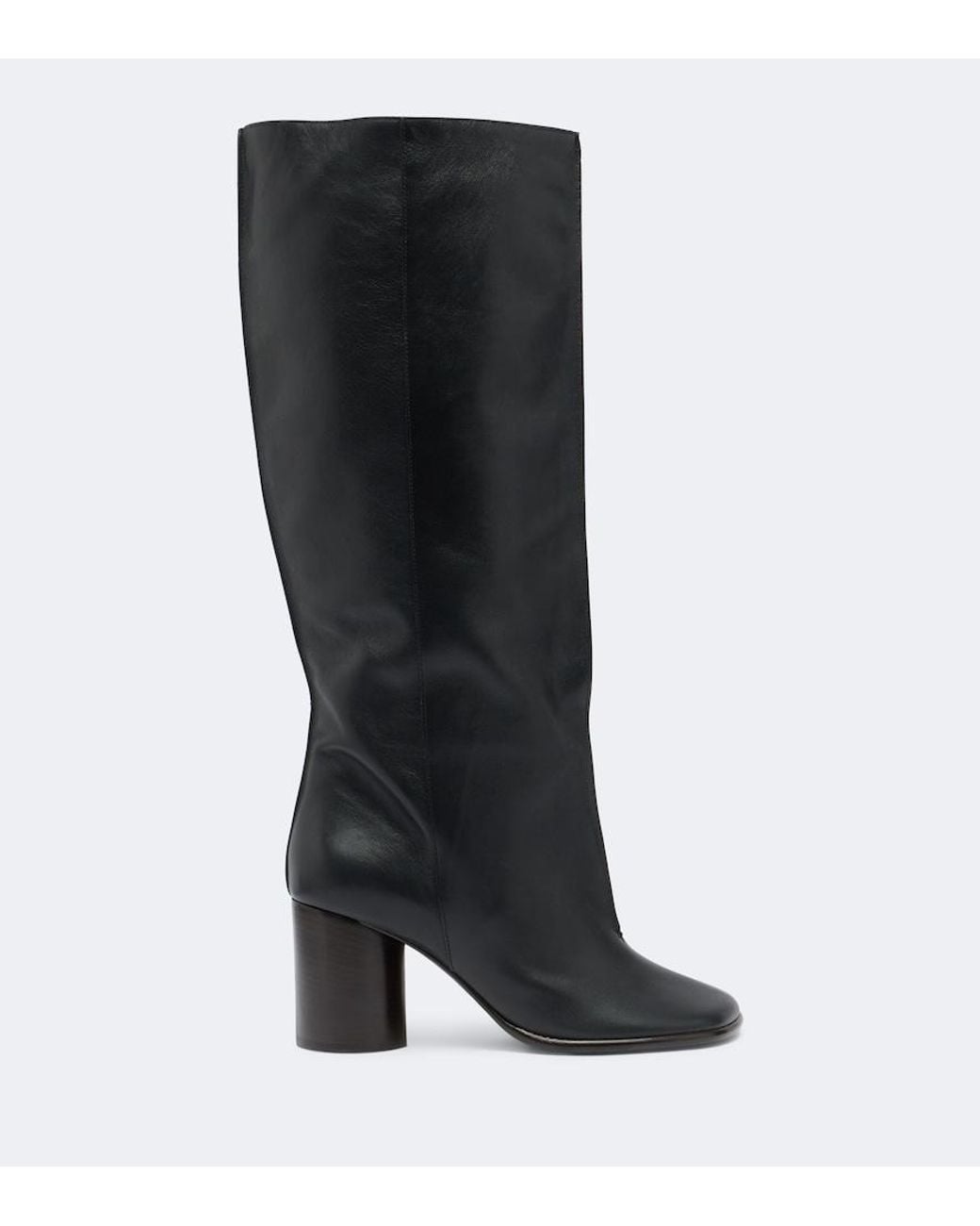 Lemaire Black Crease Leather Knee-High Boots