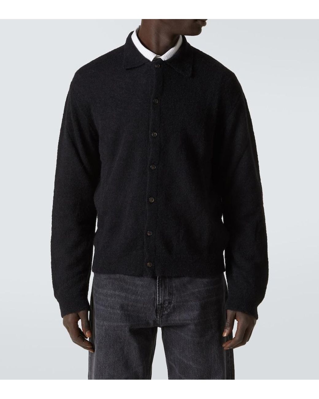 Our Legacy Black Alpaca-Blend Cardigan for men