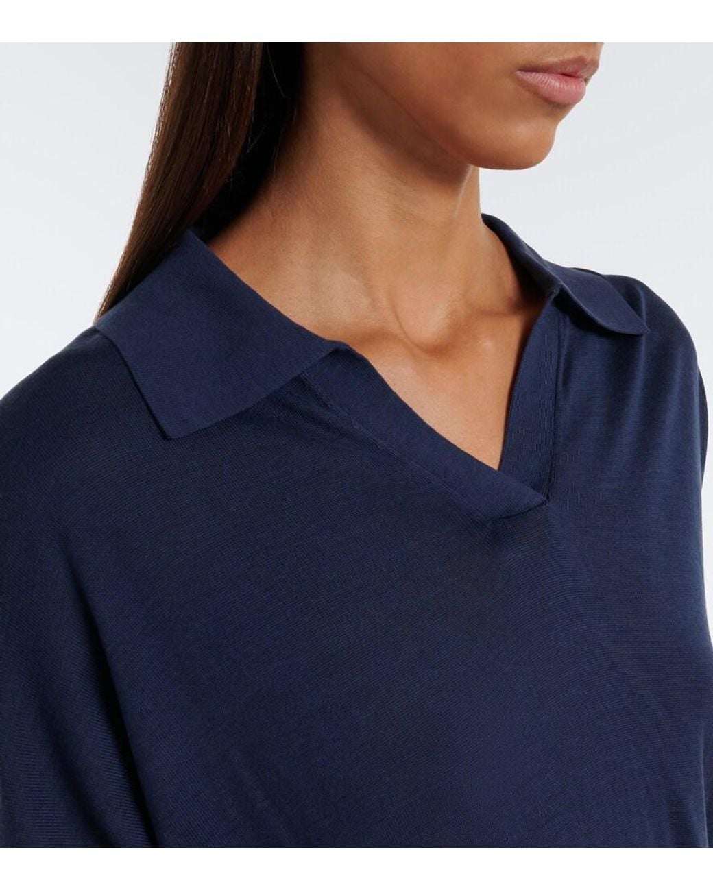 Joseph Blue Niata Silk Polo Shirt