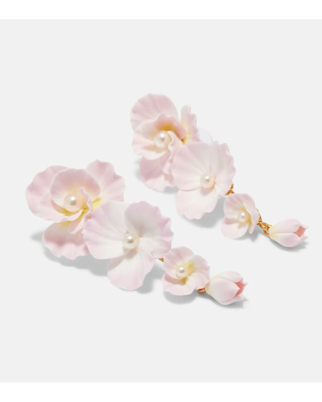 Jennifer Behr Pink Mariam Embellished Floral Drop Earrings
