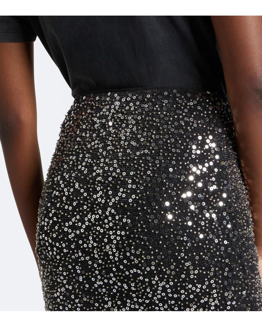 Isabel Marant Black Nehjany Sequined Midi Skirt
