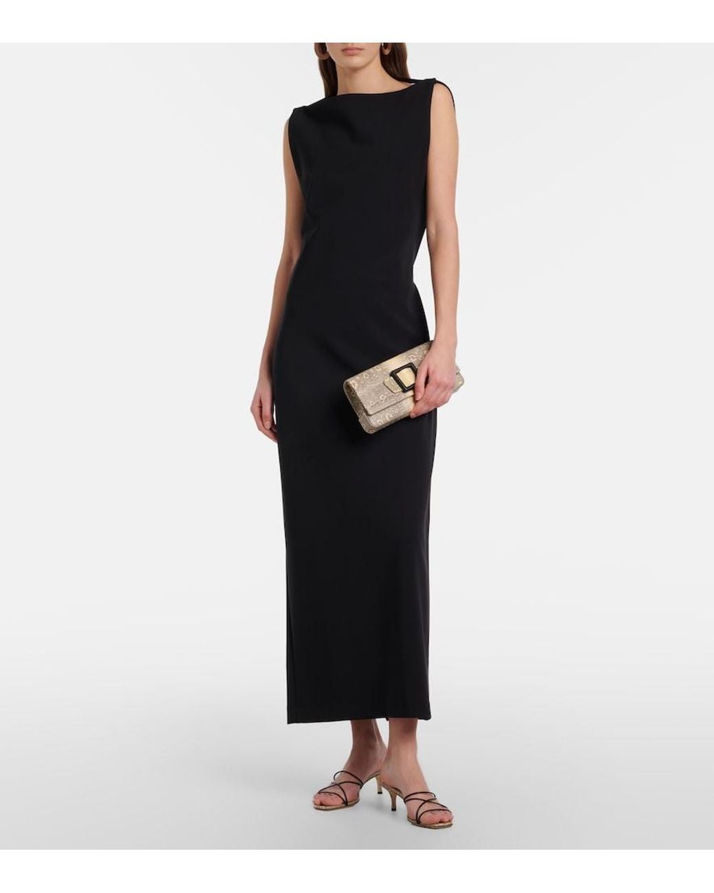 Clutch Maygot di Manolo Blahnik in Metallic