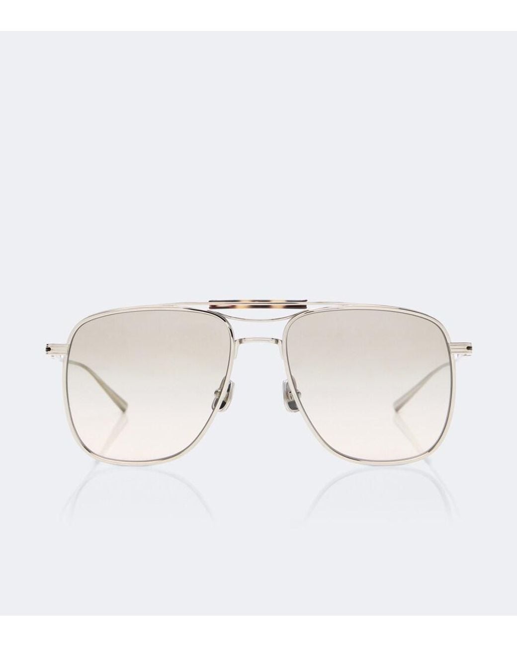 Brunello Cucinelli Natural Sartorial Sunset Aviator Sunglasses