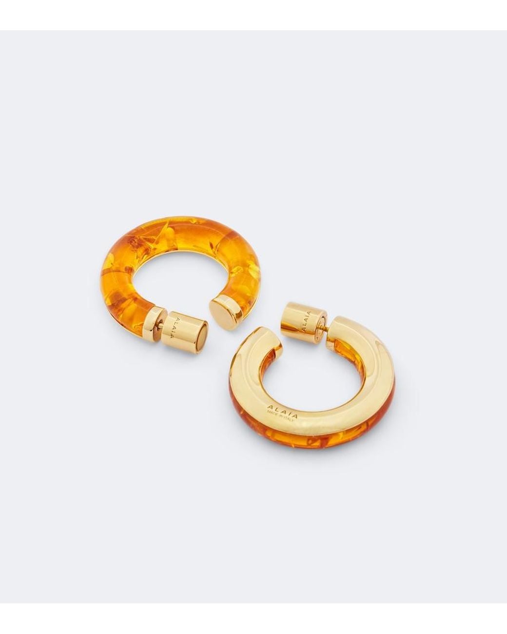 Alaïa Orange Ray Hoop Earrings