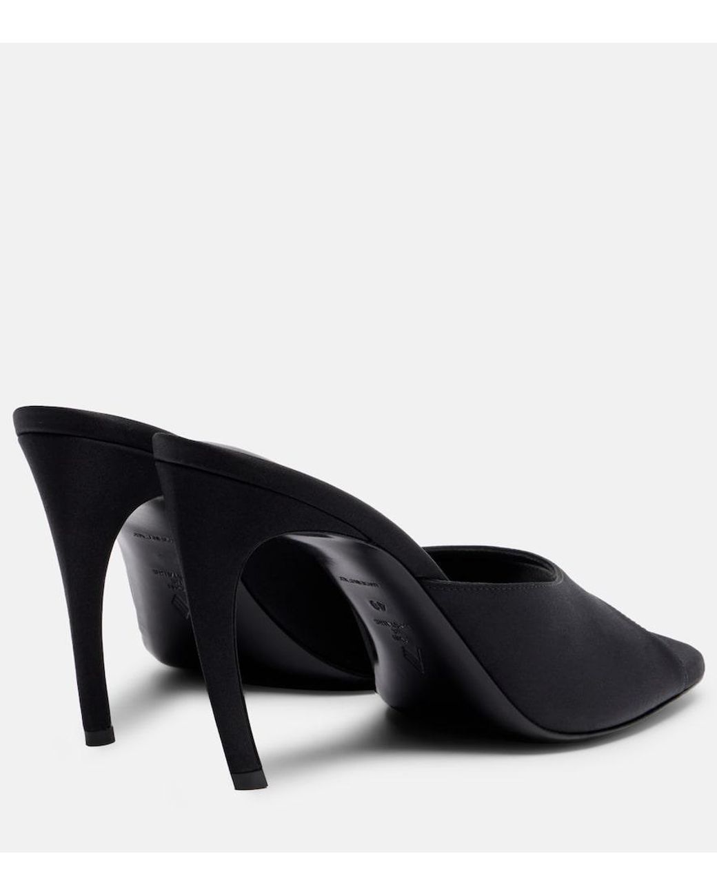 The Attico Black Betta Satin Mules