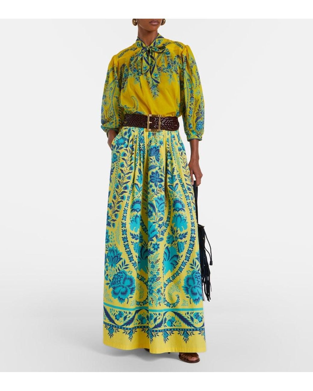 Etro Yellow Floral Cotton Top