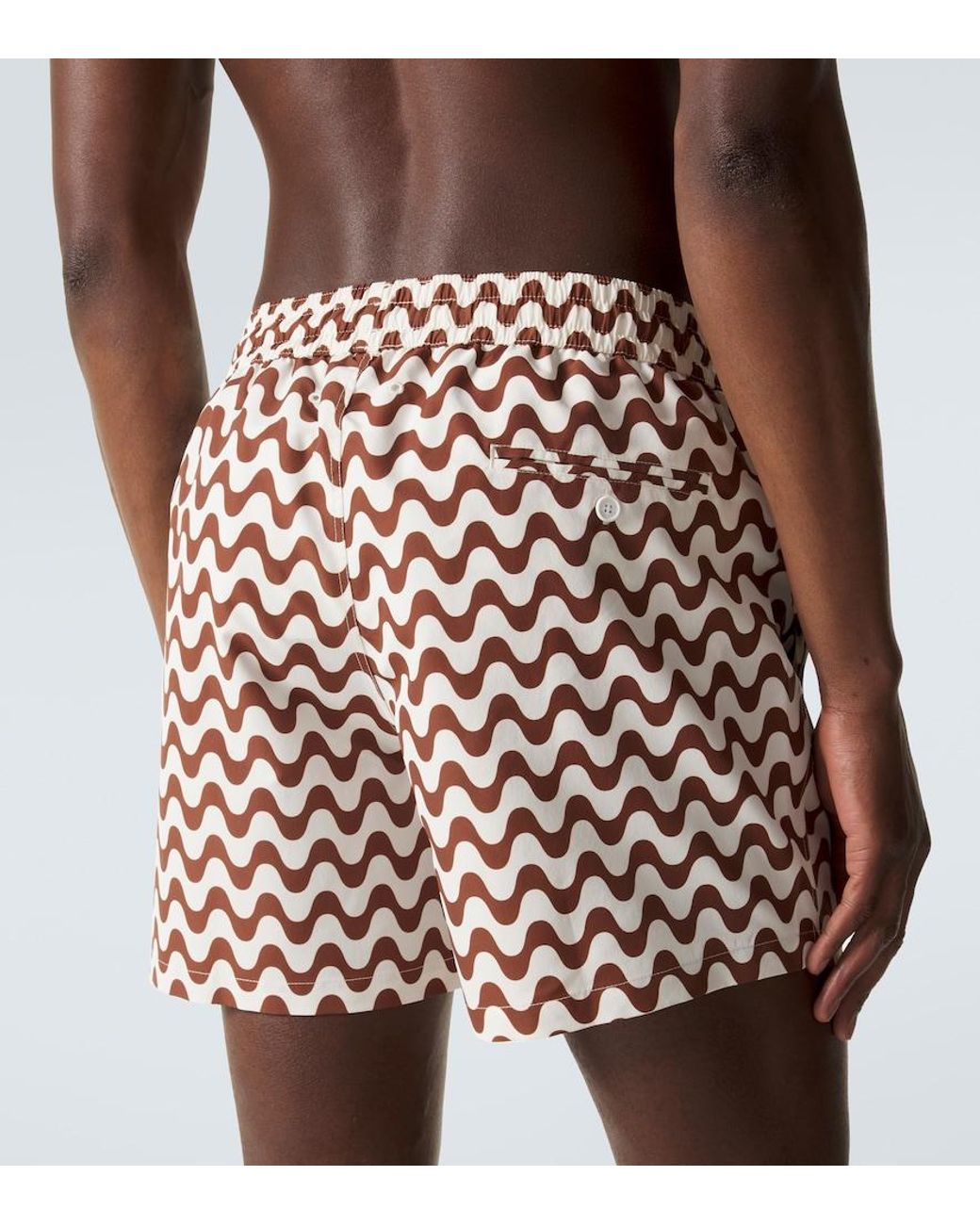 Frescobol Carioca Brown Rio Printed Swim Trunks for men