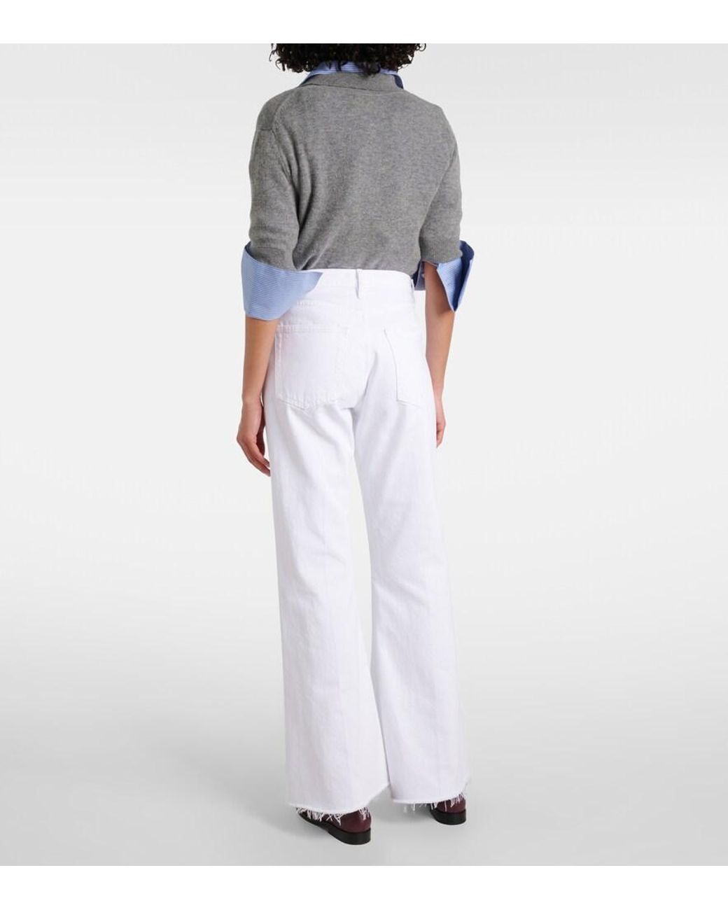 FRAME White The Lax Flared Jeans