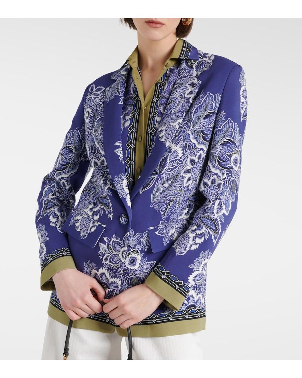 Etro Blue Printed Blazer