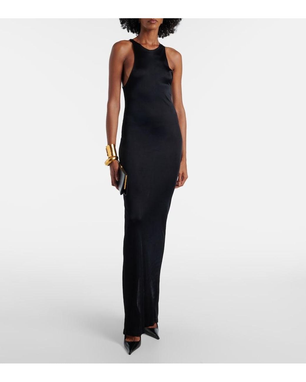 Saint Laurent Black Vendome Slingback Heels