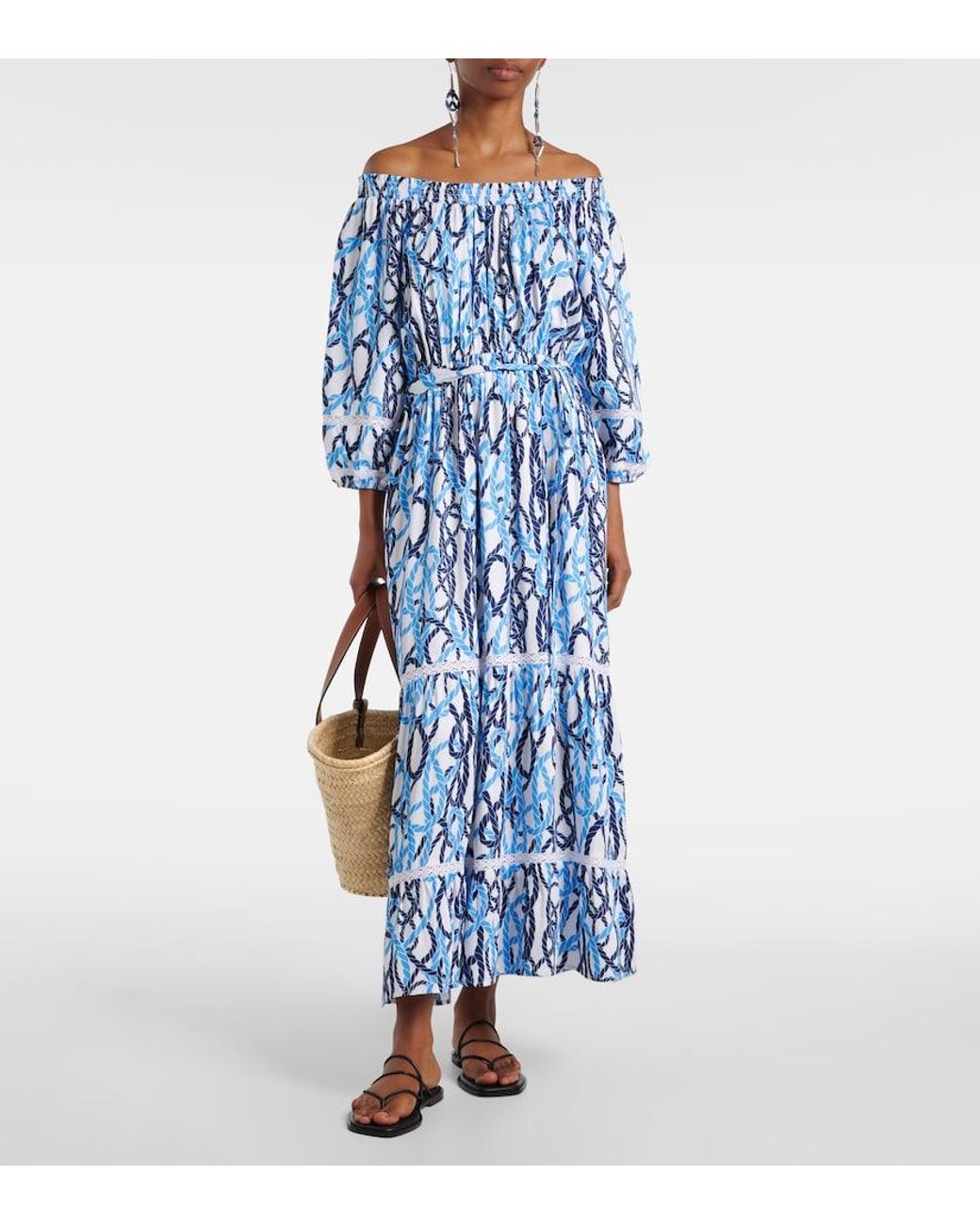 Robe Midi Eclipse Imprimee Melissa Odabash en coloris Blue