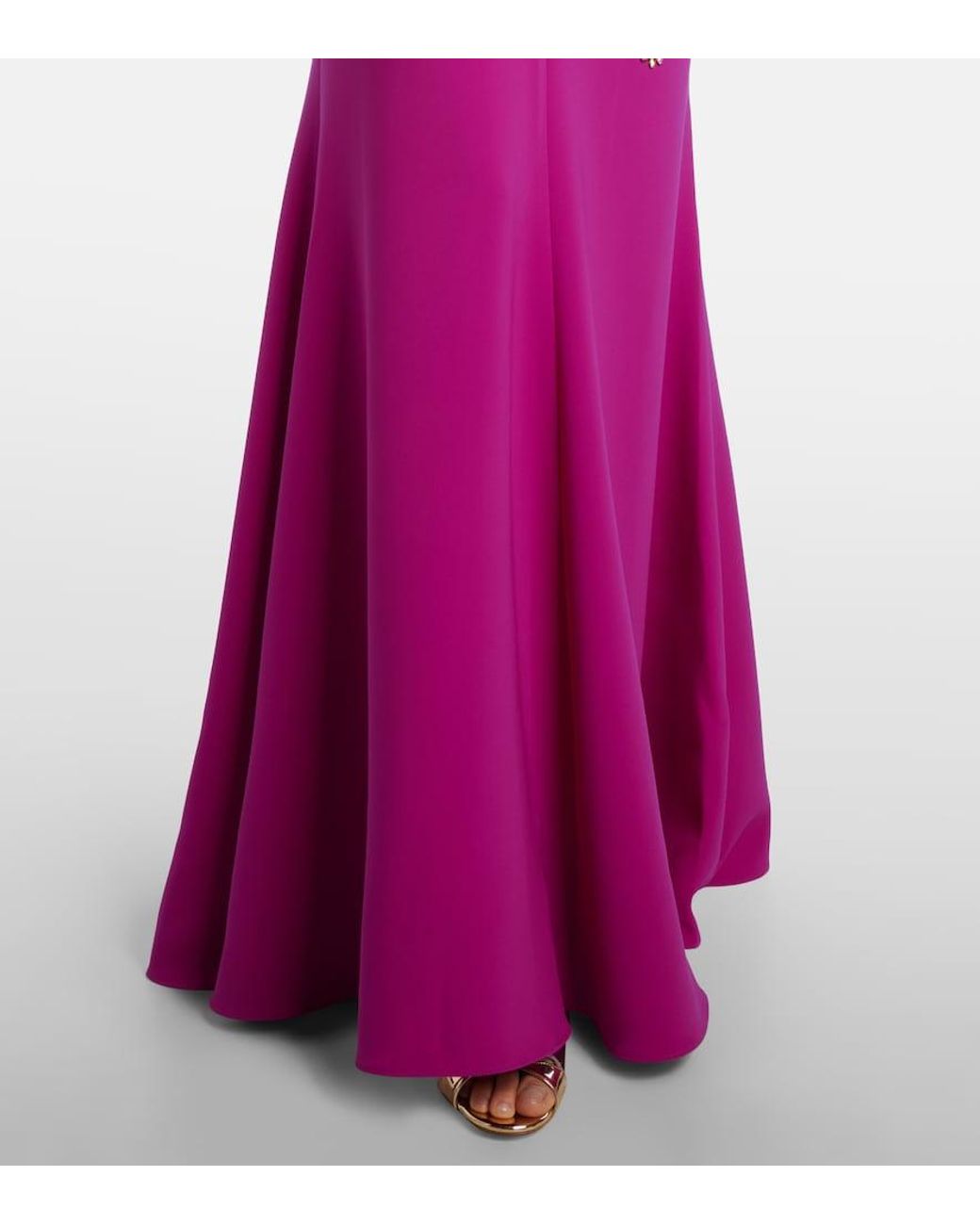 Costarellos Purple Marla Crystal-Embellished Crepe Gown