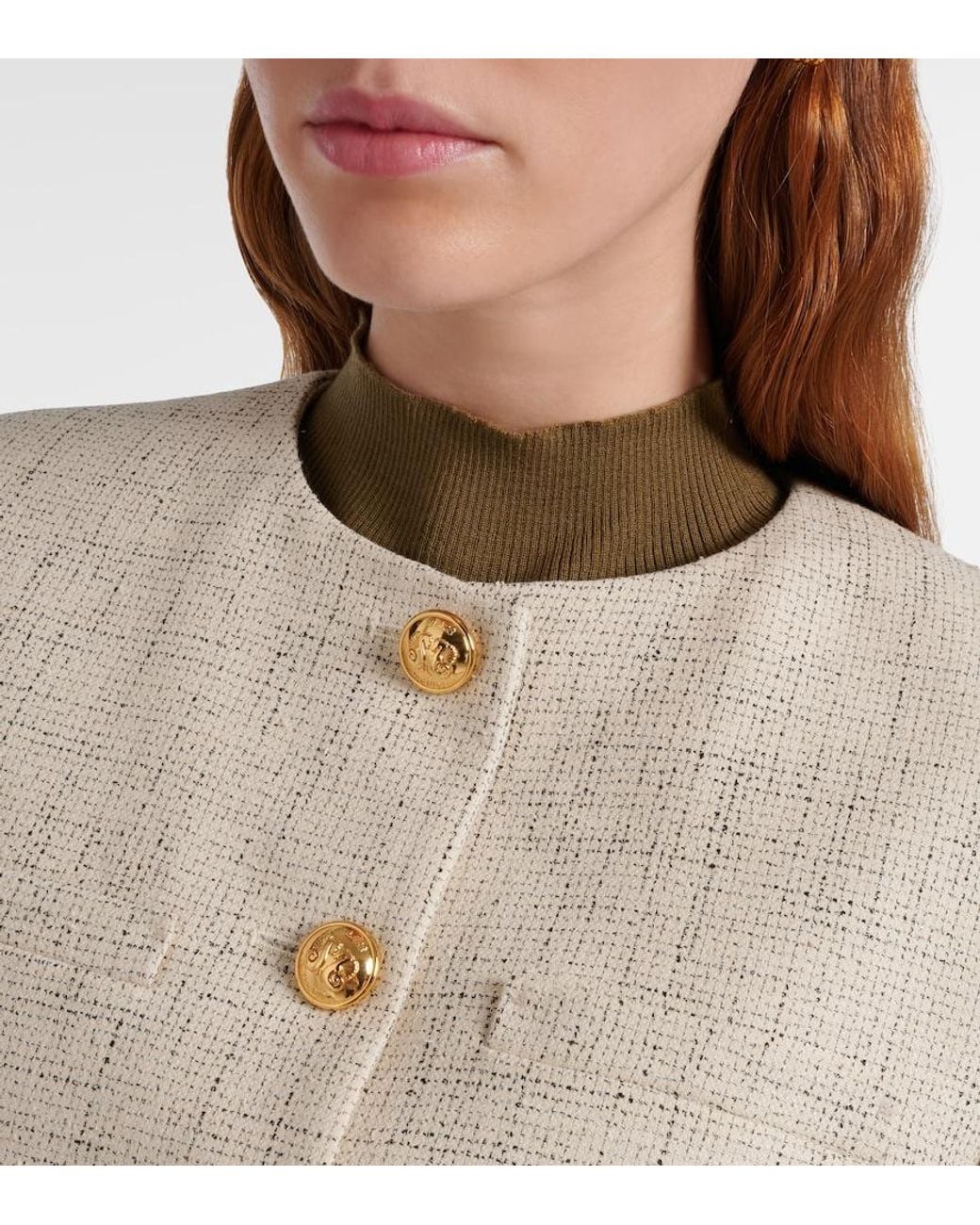Blazé Milano White Crancy Shamo Tweed Jacket