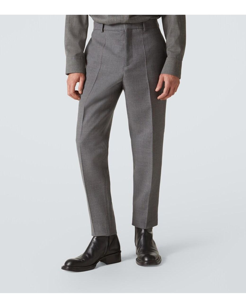 Jil Sander Gray Virgin Wool Tapered Pants for men
