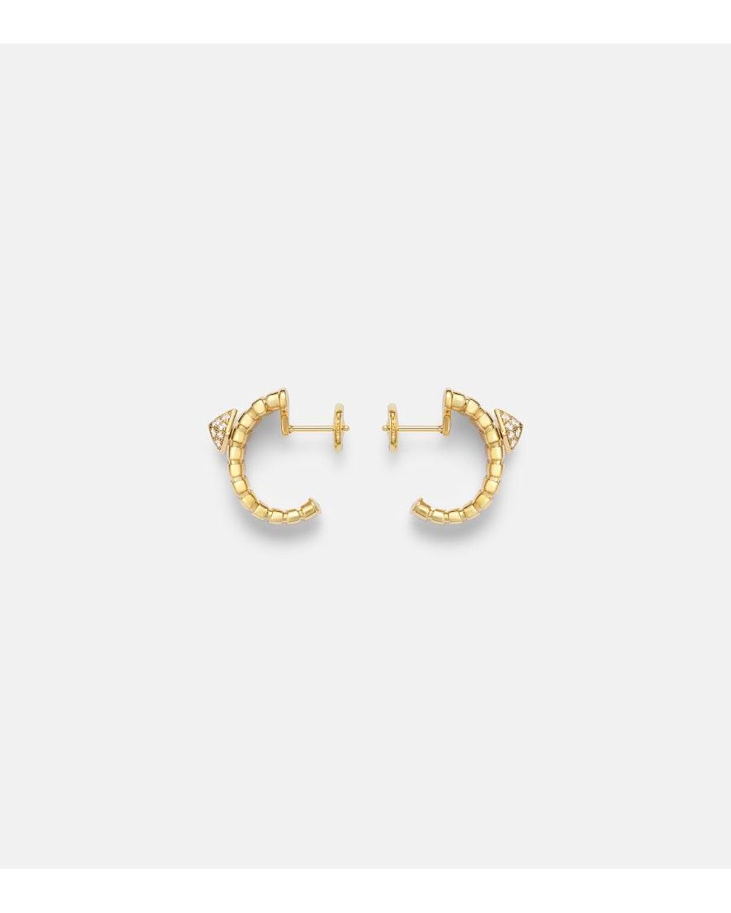 BVLGARI Metallic Tubogas 18Kt Earrings With Diamonds