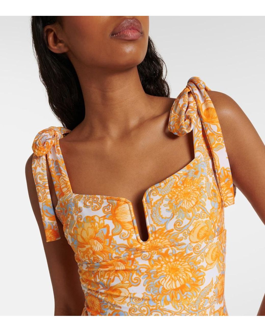 LaDoubleJ Metallic Barbarella Floral Swimsuit
