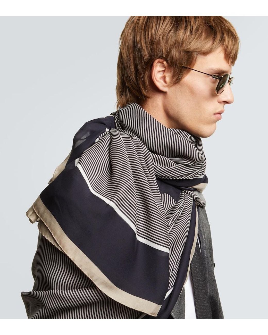 Saint Laurent Gray Hyper Rimlock Rectangular Sunglasses for men