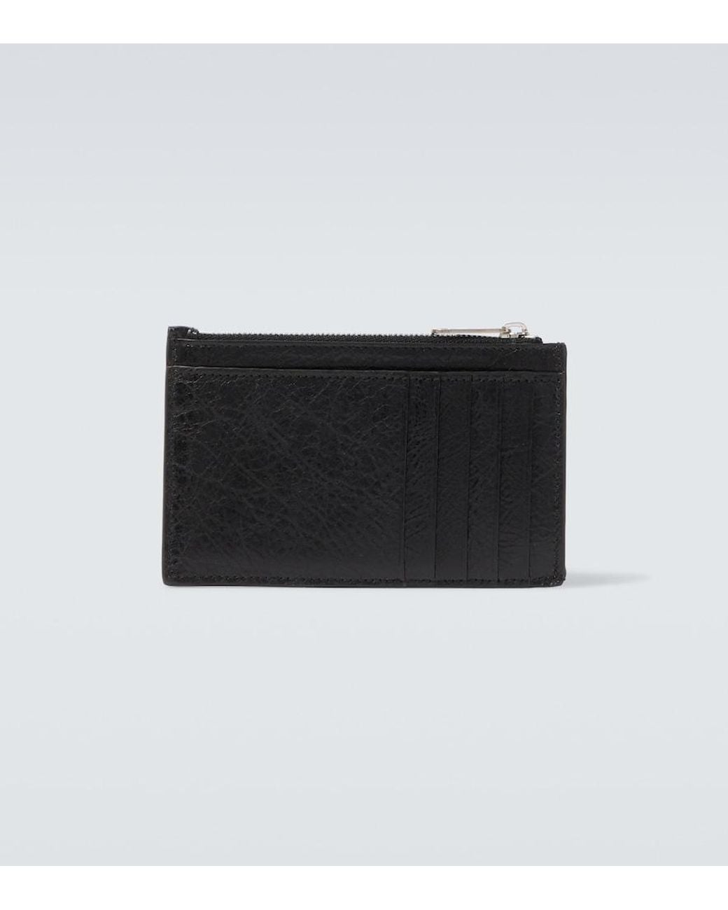 Balenciaga Black Leather Card Holder for men