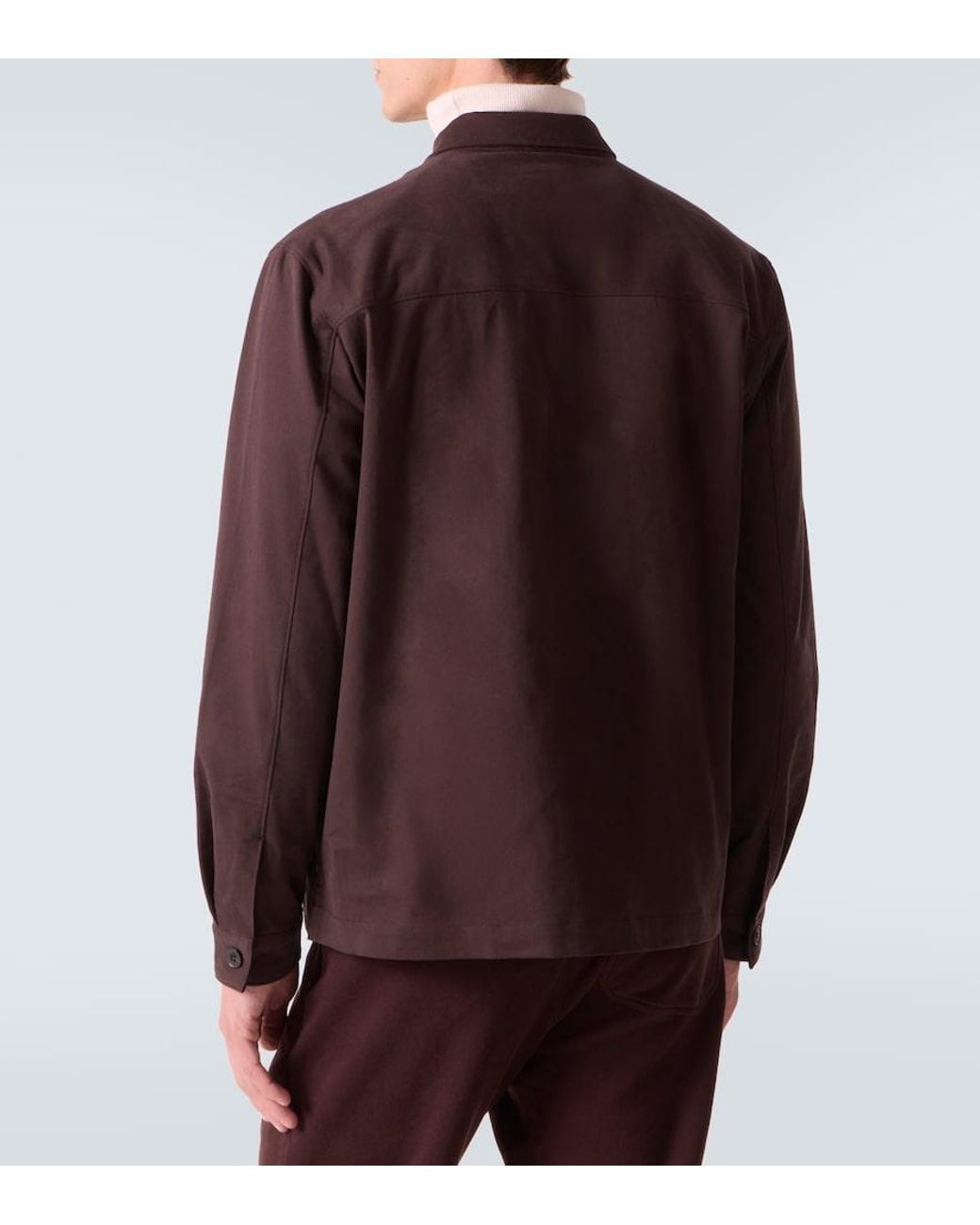 Sunspel Purple Cotton And Cashmere Overshirt for men