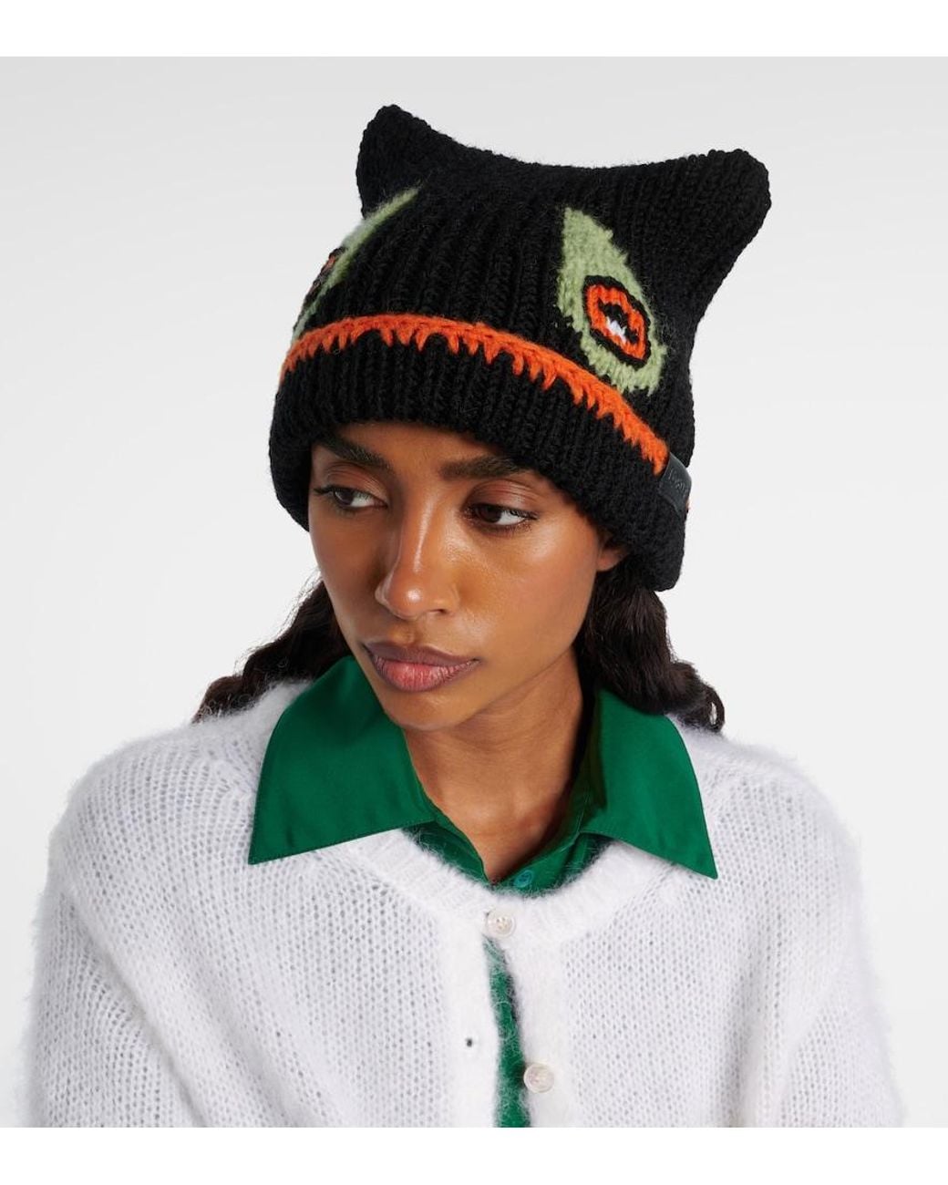 Loewe Black X Louis Wain Cat Wool-Blend Beanie
