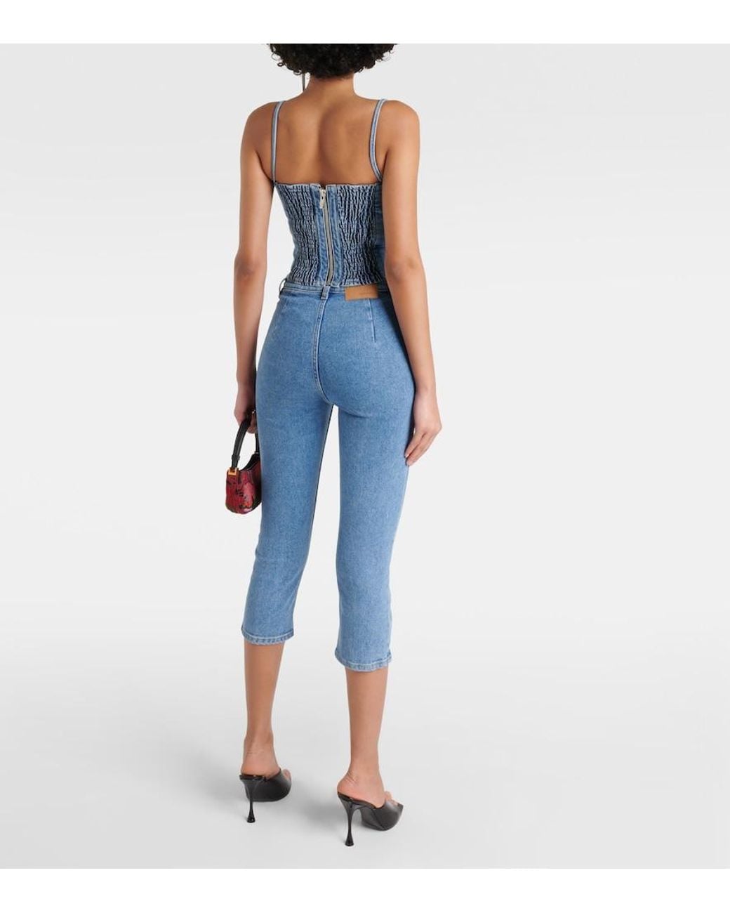 Magda Butrym Blue Denim Bustier