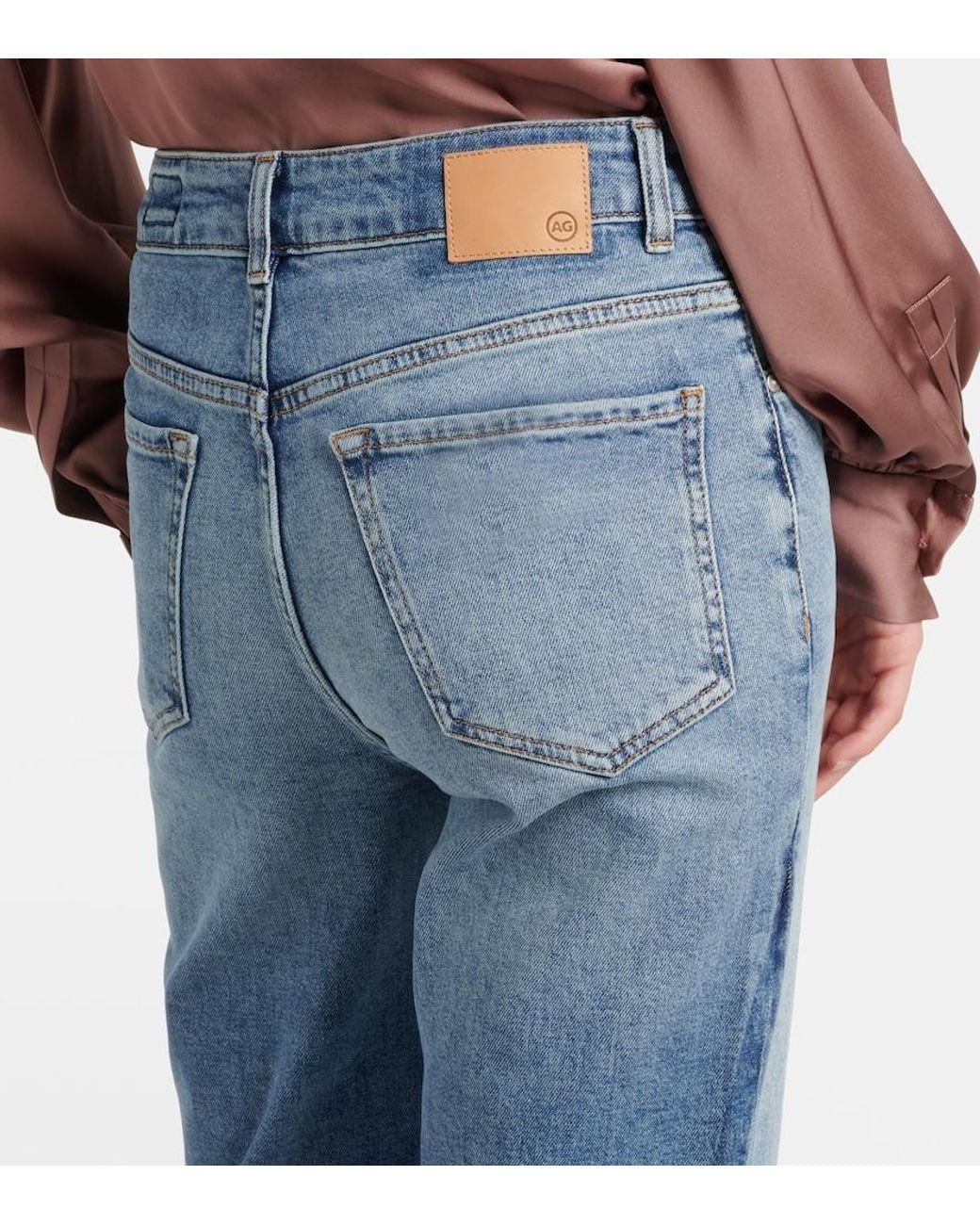 AG Jeans Blue La Croisette High-Rise Flared Jeans