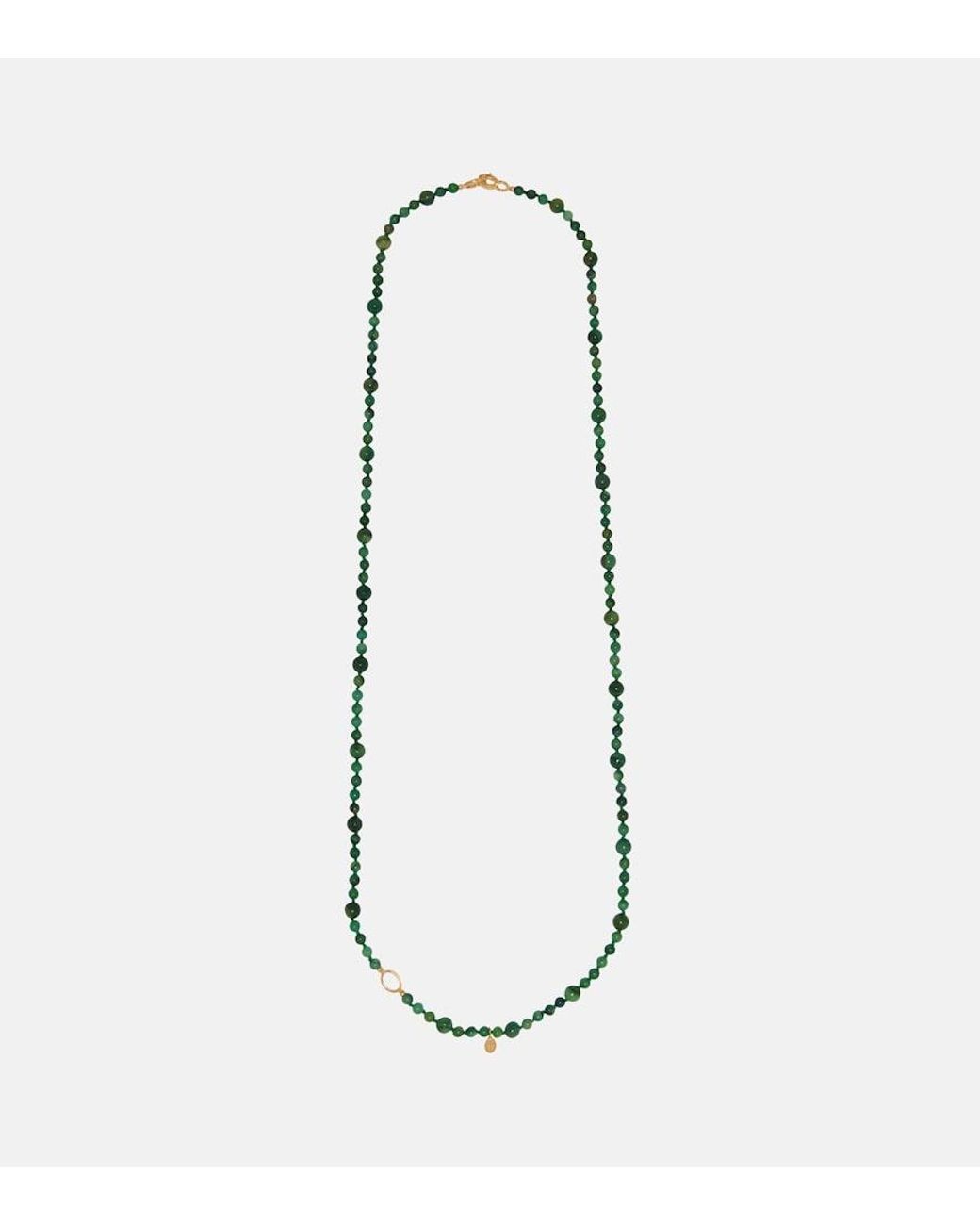 Totême White Halskette Infinity Mit Jade