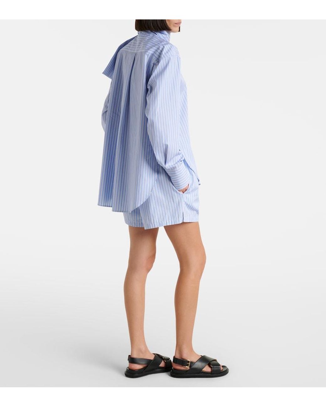Short Raye En Coton Plan C en coloris Blue
