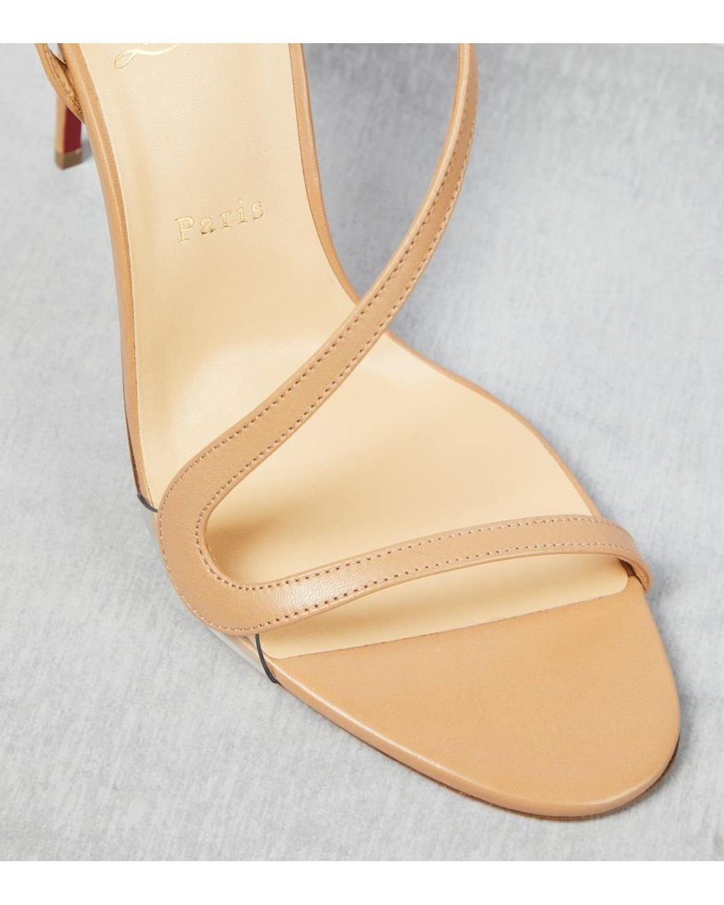 Christian Louboutin Natural Rosalie Leather Sandals