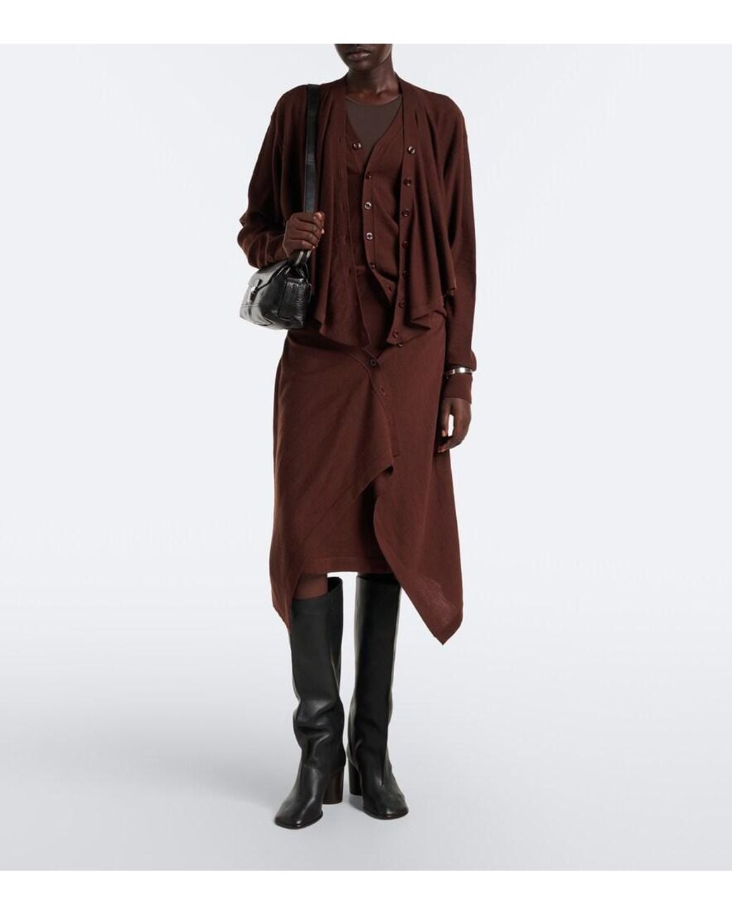 Lemaire Black Gear Leather Shoulder Bag