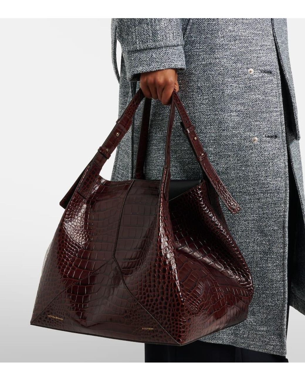 【Victoria Beckham】W11 ラージクロコ調レザートートバッグ Victoria Beckham】W11 ラージクロコ調レザートートバッグ W11