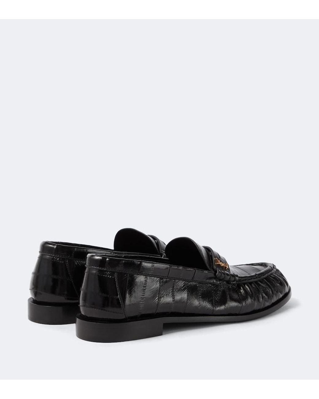 Saint Laurent Black Le Loafer Eel Leather Penny Loafers for men