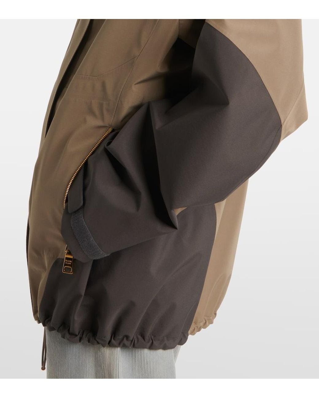 Prada Brown Colorblocked Oversized Jacket