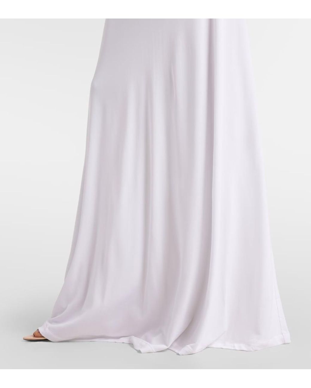 Christopher Esber White Arched Palm Off-Shoulder Maxi Dress