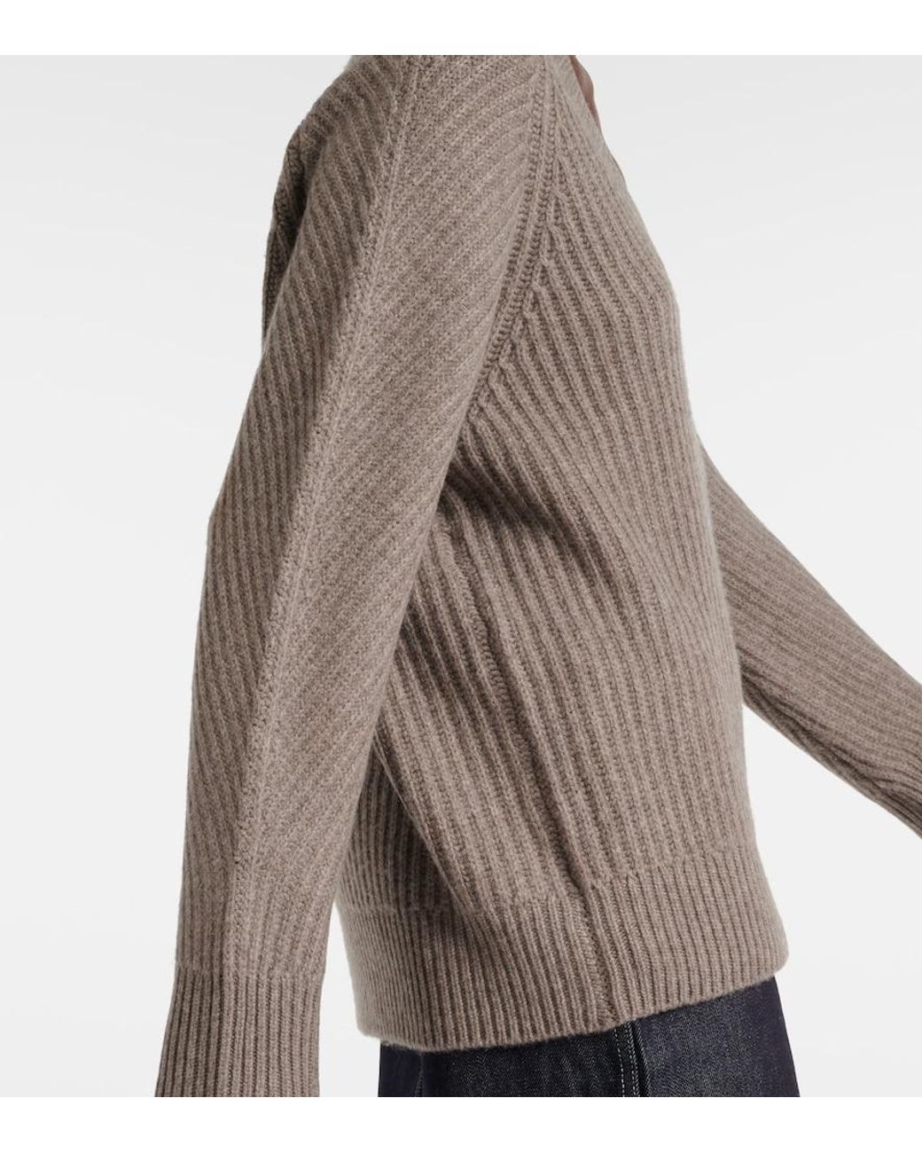 Co. Gray Ribbed-Knit Wool And Cashmere Sweater