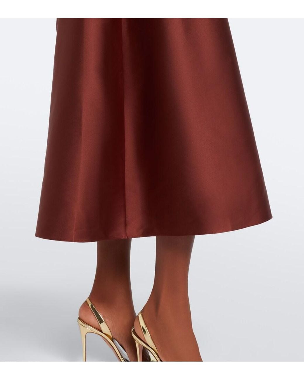 Roland Mouret Red Taffeta Midi Dress