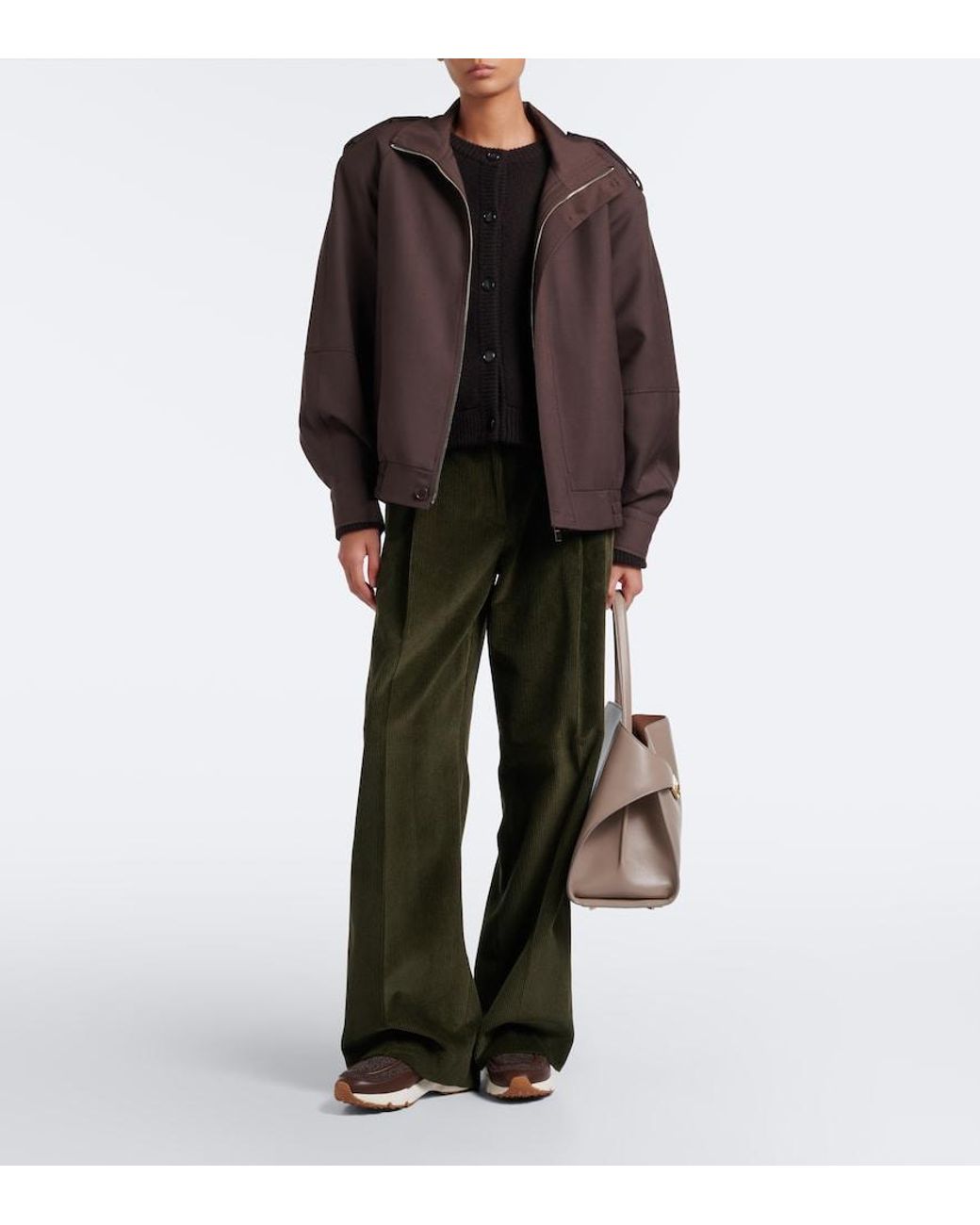 Tod's Brown Leather-Trimmed Knitted Slip-On Shoes