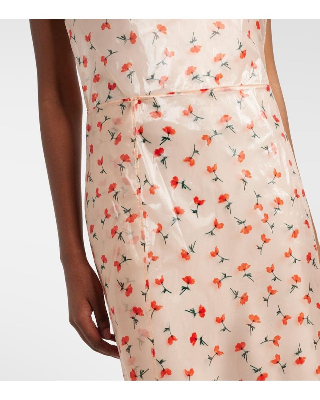 Jil Sander Pink Floral Midi Dress