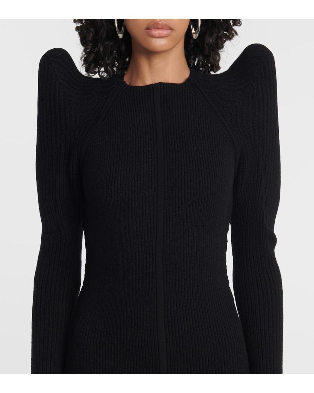 Rick Owens Blue Cashmere And Wool Gown